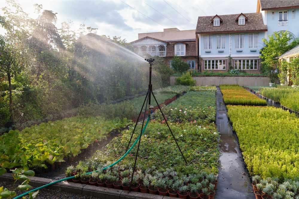 Modern irrigation system installation in Spring, TX